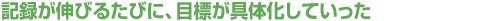 �L�^���L�т邽�тɁA�ڕW����̉����Ă�����