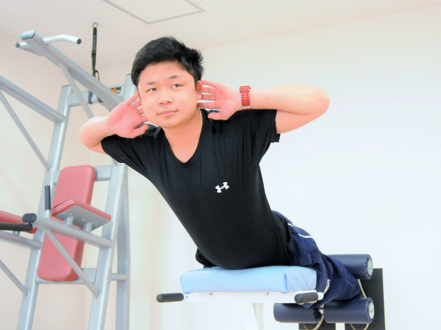 体力試験に備えて体力トレーニングを行います。