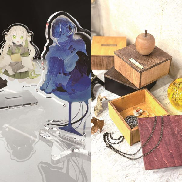 アクリルスタンドフィギュア/木工DIYアクセサリーボックス(クリエイティブデザイン科)／足利デザイン・ビューティ専門学校
