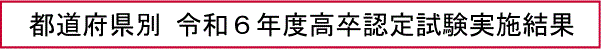 都道府県別令和６年度高卒認定試験実施結果