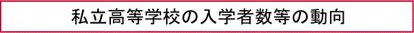私立高等学校の入学者数等の動向
