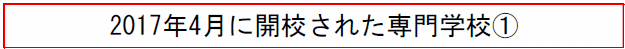 2017年4月に開校された専門学校①