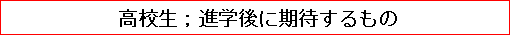 高校生；進学後に期待するもの