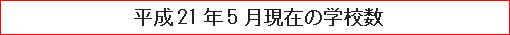 平成21年5月現在の学校数