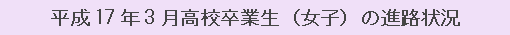 平成17年3月高校卒業（女子）の進路状況