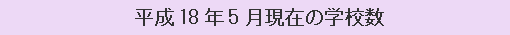 平成18年5月現在の学校数