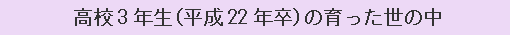 高校3年生（平成22年卒）の育った世の中