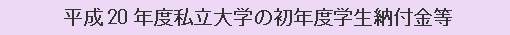 平成20年度私立大学の初年度学生納付金等