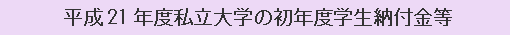 平成21年度私立大学の初年度学生納付金等