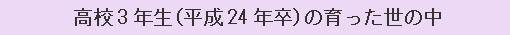 高校3年生（平成24年卒）の育った世の中
