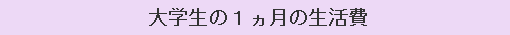 大学生の1ヵ月の生活費