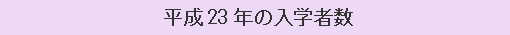 平成23年の入学者数