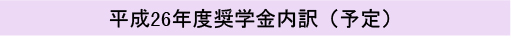 平成26年度奨学金内訳（予定）