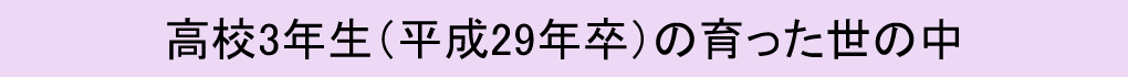 高校３年生（平成29年卒）の育った世の中