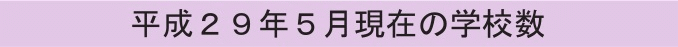 平成29年5月現在の学校数