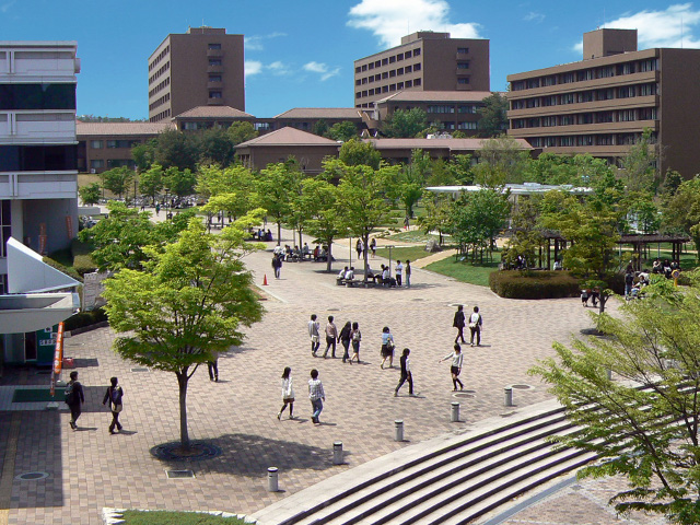 8つの学部と9つの大学院が設置される東広島キャンパス。約250万㎡の構内には、学部棟・研究科棟、図書館、実験・研究施設や文化・スポーツ施設などが揃っています。