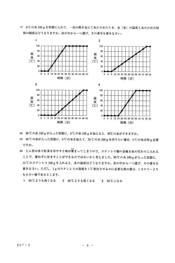 2025年度入試過去問題 第3回（理科 問題）（8ページ目）｜神奈川大学