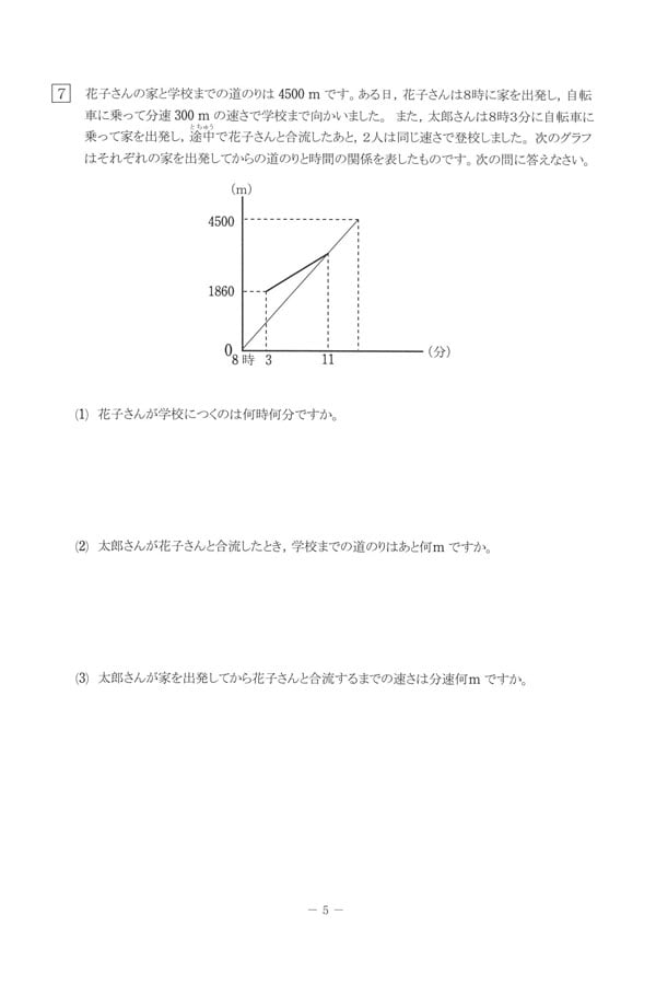 入試過去問（問題）（5ページ目）｜アレセイア湘南中学校の入試過去問
