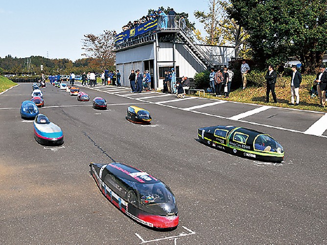 手作りの電気自動車で規定時間内の周回数を競うNATS EV競技会。NATSサーキットは全国大会のシリーズの舞台として使用されています。