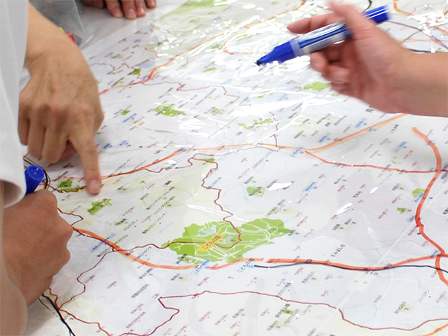 災害時の対応講習会 災害図上訓練1
