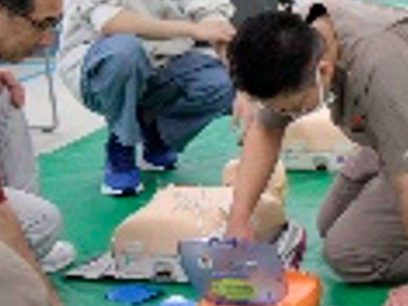 映像を使用した救命蘇生講習会2